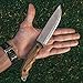 BPSKNIVES HK5 CSH - Camping Full-Tang Knife with Leather Sheath - Survival Tactical Knife - Camp Knives- Fixed-Blade Carbon Steel Knives - Scandinavian Sharpening - Utility Knife