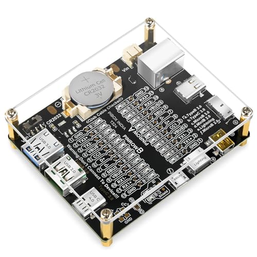 Image of PiBox India T324 USB 4.0 Cable Tester Board - Professional Continuity Checker with 24 LED Indicators for USB Type-C /USB-A /Micro-B /Mini-B Continuity Testing Lightning Cables with Acrylic Case