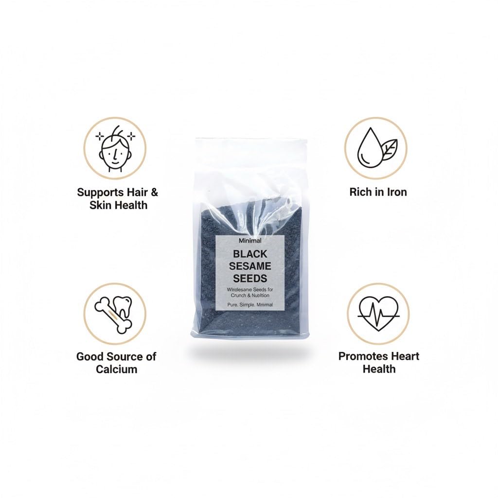 Buy Now Minimal Raw Organic Black Sesame Seeds 900Gm - Til Seeds For...