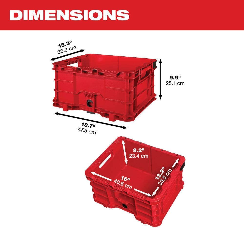 Fits Milwaukee Packout Crate, Impact Resistant Polymer, 50 lbs Capacity, 48-22-8440