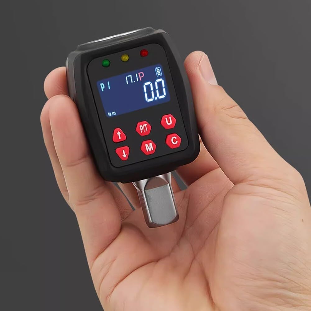 Medidor de par digital con conector de 1/2 pulgada, probador de par electrónico 0-200 Nm, pantalla multiunidad N·m/kgf·cm/lbf·in, pantalla LCD para montaje automotriz y mecánico (30 Nm)