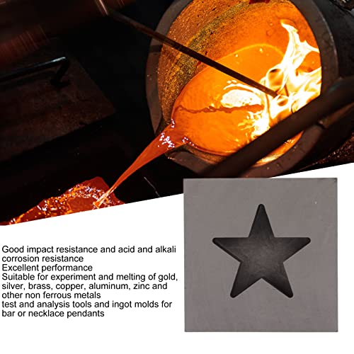 Jeanoko Molde de lingote de grafite, molde de fundição em forma de estrela economiza energia suporta