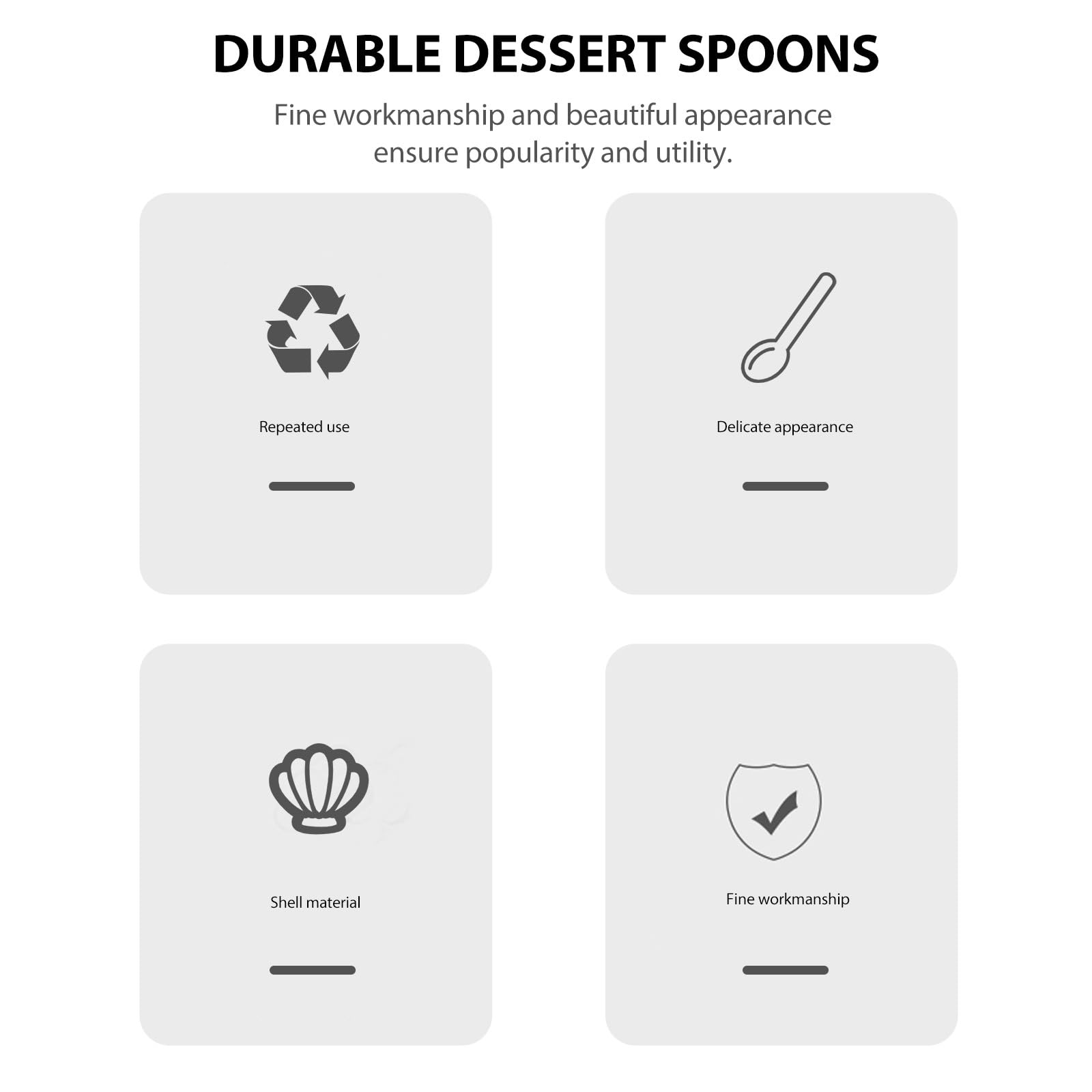 5 pezzi Cucchiaini da Dessert Multifunzione in Cucchiai per Caffè Gelato e Dessert Materiale Resistente e Design Elegante per Uso Quotidiano e Regalo