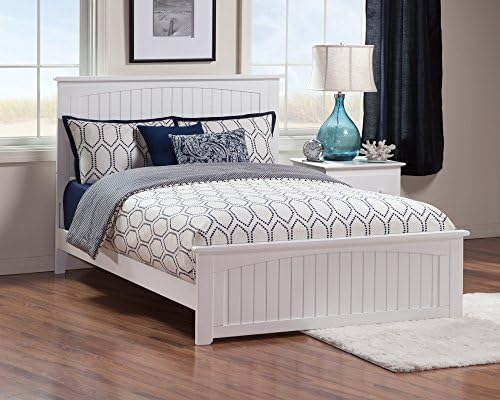 AFI, Nantucket, Low Profile Wood Platform Bed with Matching Footboard, Queen, White (AR8246002)