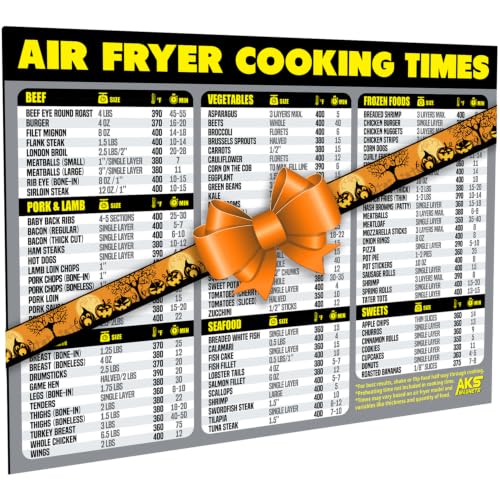 Air Fryer Cheat Sheet Magnet, Cooking Times & Temperature Guide 2026 (Grey)