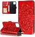 Produktbild HMTECH Galaxy S20 Plus Hülle,Für Samsung Galaxy S20 Plus Handyhülle Prägung Mandala-Blume Flip Case PU Leder Cover Magnet Schutzhülle Ständer Handytasche für Samsung Galaxy S20 Plus,LD Mandala Red