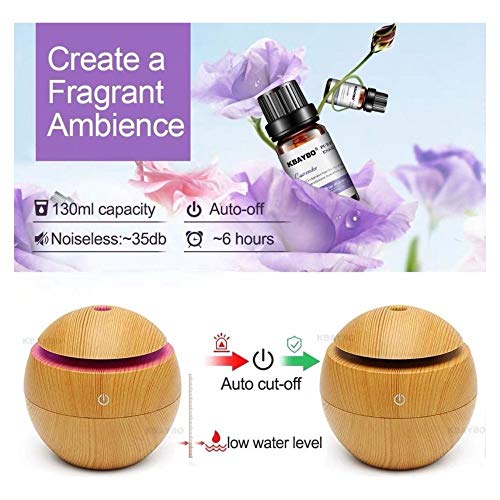 Difusor USB De Óleo Essencial, 7 Cores, Elétrico