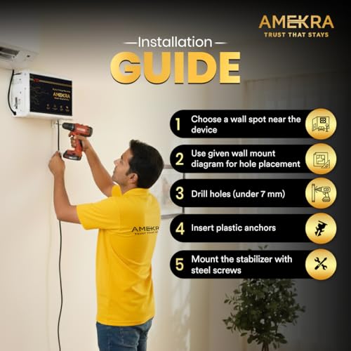 Image of 4 KVA Digital AC Voltage Stabilizer for Up to 1.5 Ton Air Conditioner | 130V-280V Working Range | Aluminium | Wall Mount Design | Suitable for 0.8 Ton, 1 Ton & 1.5 Ton AC | 5 Years Warranty