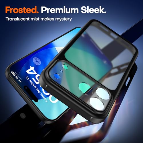 Image of TAURI for iPhone 17 Pro Case, with Screen Protector, Matte Black | Full Camera Protection, Anti-Yellowing Military-Grade Protection Shockproof Slim Phone Case for iPhone 17 Pro