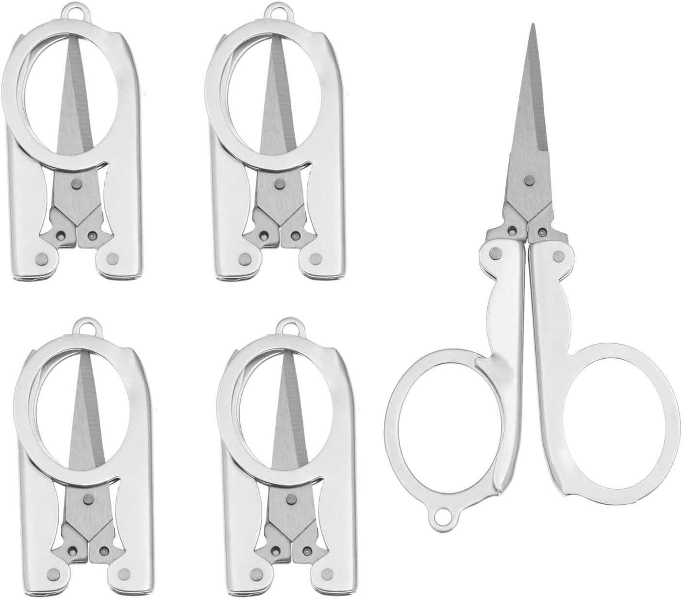 Amazon.com: BEADNOVA Folding Scissors with Keychain Stainless Steel ...