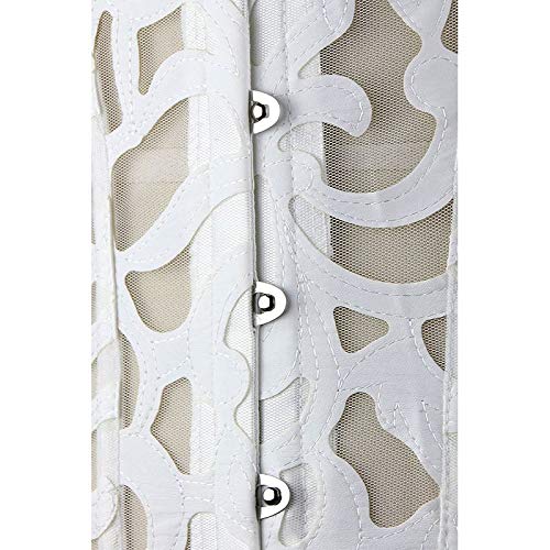 Corset Corpete Corselet Espartilho Modelador Noiva Sensual Tela Branco