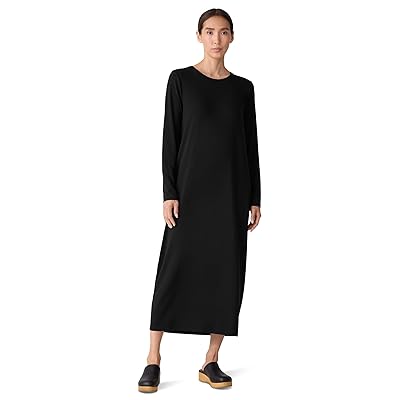 Eileen Fisher Stretch Jersey Knit Full Length Oval Dress Women