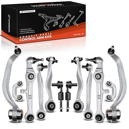 Safety Recall 42L1 / Rear Axle Trailing Arm Lock Nut - 2020-2021 Audi 3 A-Premium 12Pcs Front End Suepnsion Kit, Front Upper Control Arm, Lower Control Arm, Outer Tie Rod End, Sway Bar Link, Compatible with Audi A4 2000-2008, A4 Quattro 2000-2008