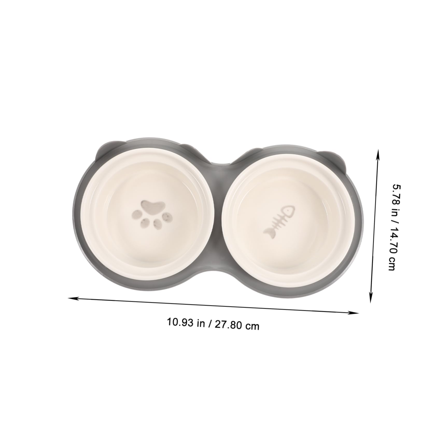 Sosoport Erhöhter Katzennapf aus Keramik und Kunststoff Neigbares Doppelnapf Design rutschfest für Futter und Wasser