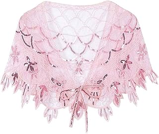 1920s Evening Cape Bridal Shawl Wraps Beaded Sequin Deco Shawl Cover Up Capelet