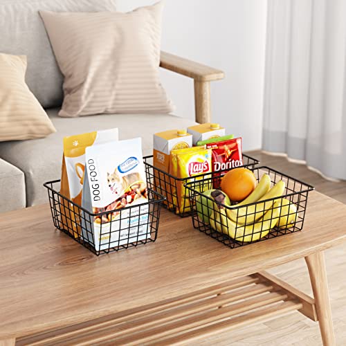 Wire Baskets, Cambond 4 Pack Wire Basket For Storage Durable Metal Basket Pantry Organizer Storage Bin Baskets For Kitchen Cabinets, Pantry, Bathroom, Countertop, Closets #TOP4