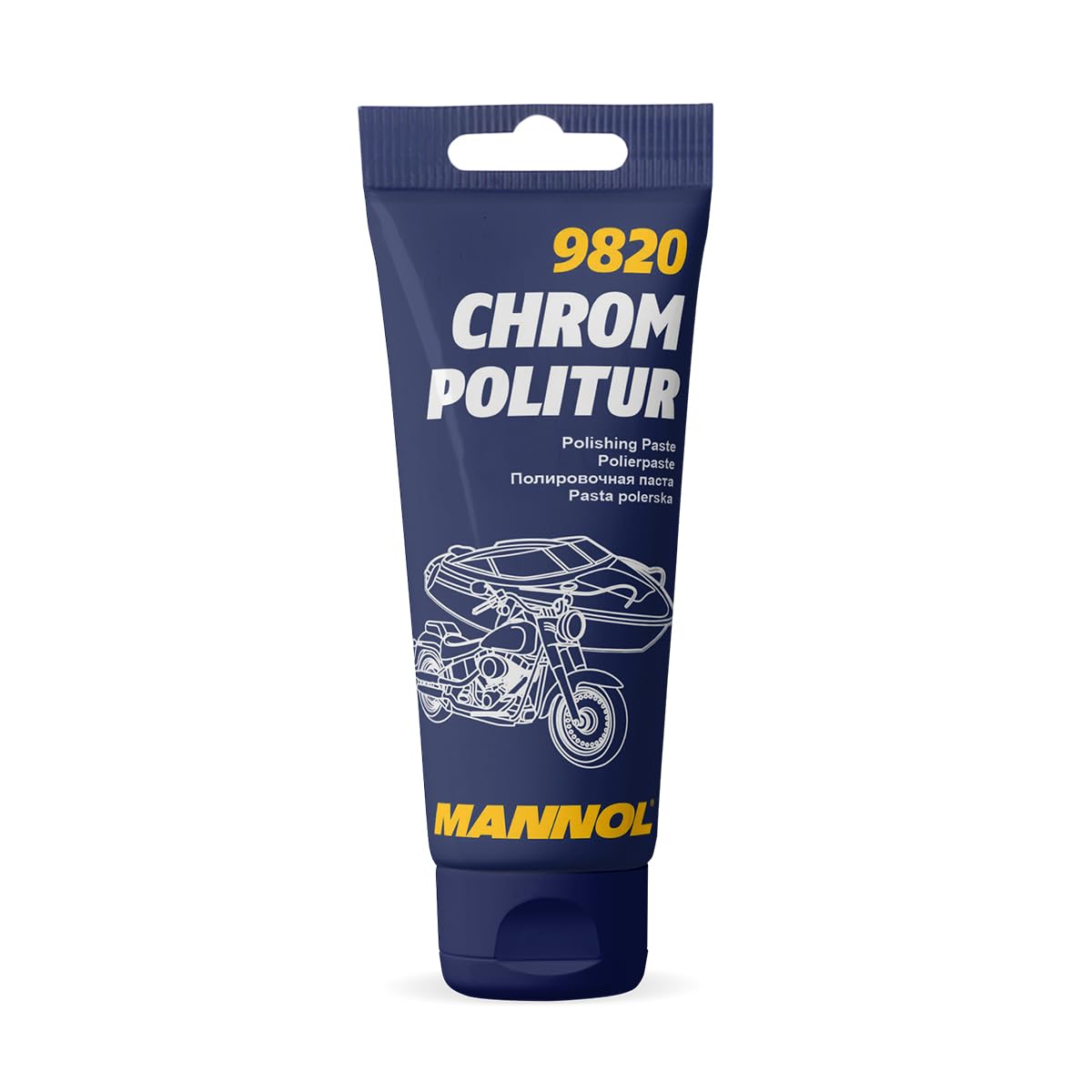 MANNOL 9820 pasta polerska chromowana do chromu i stali szlachetnej do usuwania dławików 100 g