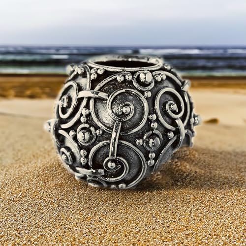 Cuenta vikinga ASKUR forjada a mano abalorio de plata 925 rizado 2