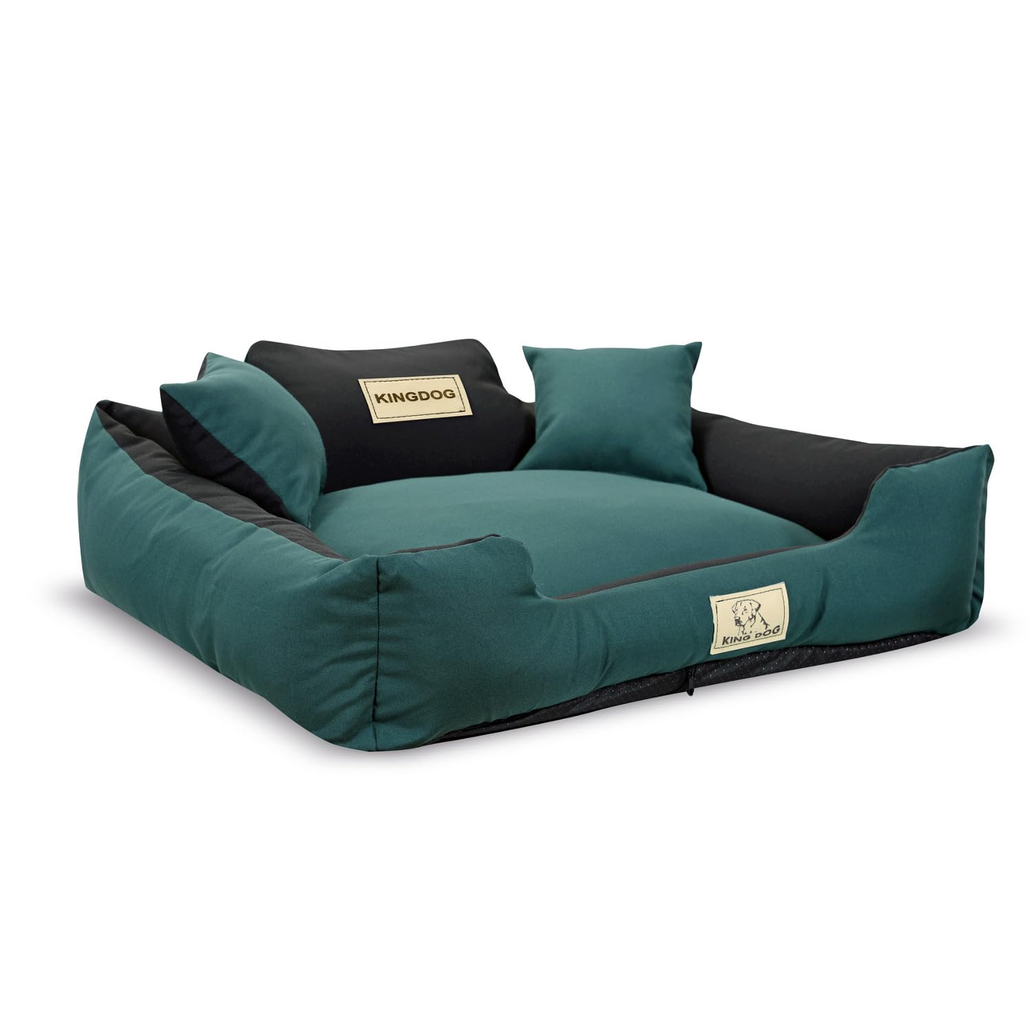 KingDog Cama antideslizante para perros con cremallera de Panamá Stretch MM43, cama para mascotas, desmontable y lavable, 100% poliéster, peso: 160 g/m2 (dimensiones exteriores: 75 x 65 cm/dimensiones