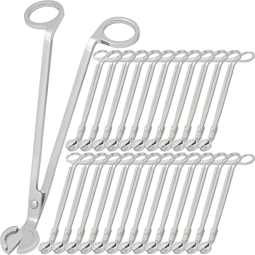 Airy Abode Candle Wick Trimmer 25 Pack, 7 Inch Stainless Steel Wick Cutters for Candles, Bulk Candle Trimmers for Cleaner Burn and Less Soot, Silver