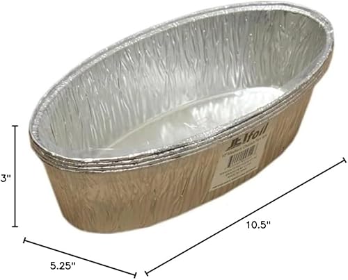 Miniatura 2 de Moldes de aluminio desechables ovalados de 2 libras, moldes para hornear, utensilios de cocina perfectos para hornear pasteles, brownies, pan,