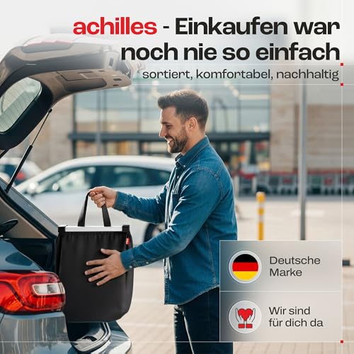 achilles Easy-Cooler Alu, Faltbare Einkaufswagentasche mit Kühlfach, Einkaufstasche passend für alle gängigen Einkaufswagen, 33x50x38cm