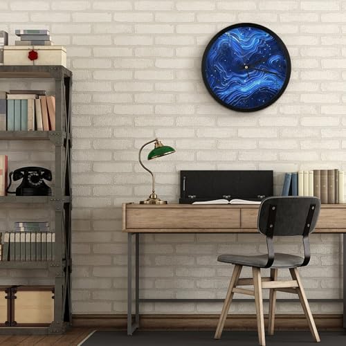 Horloge murale sans tic-tac bleu électrique à cadran lisible - 7
