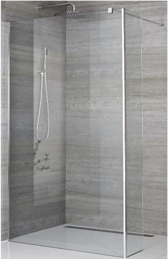 Milano Portland Chrome Wet Room Shower Enclosure Return Panel 600mm