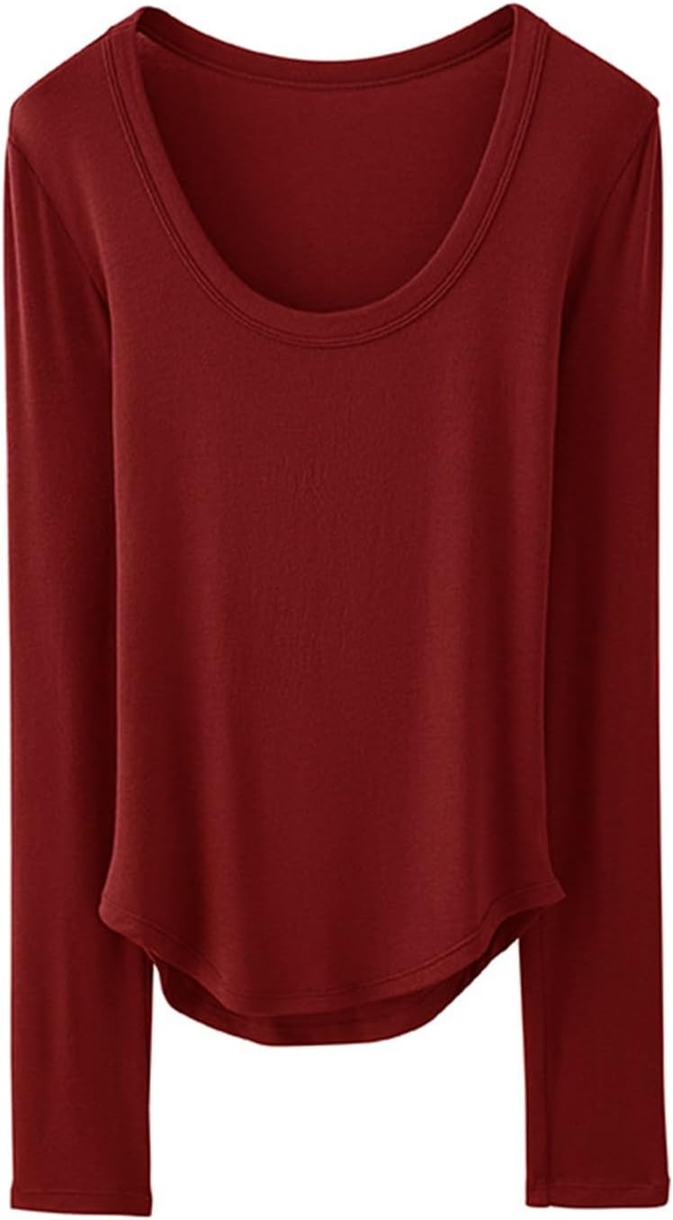 TOSOFT Slim Top Thermal Underwear Women Autumn Winter Ultra-Soft Round Neck Acrylic Wool Inner Wear Clothes Thermo T-Shirt
