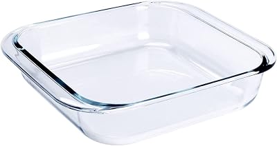 Borosilicate Glass Baking Dish | 1 Year Warranty | Microwave Safe, Baking Tray for Microwave Oven, Oven Safe Cookware, Baking Dish for Oven, Transparent, Square (Set of 1-1700 ml)
