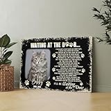 DIKILA STORE Wating At The Dog and Cat Memorial Canvas - Personalized Pet Memorial Gift, The Last Battle Dog Cat Poem Sign, Custom Memorial Pet Canvas, Personalized Dog Remembrance Gift