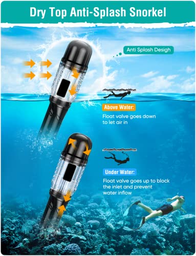 image for Seovediary Snorkel Set Adults Snorkeling Gear Anti-Fog Panoramic View 