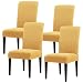 Subrtex Stretch Dining Room Chair Slipcovers (4, Beige Jacquard)