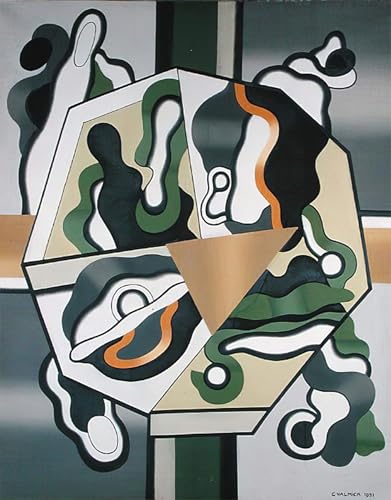 Lienzo decorativo Los cinco sentidos de Georges Valmier, pintura de colecci[u]ó[/u]n vintage de 60x90cm