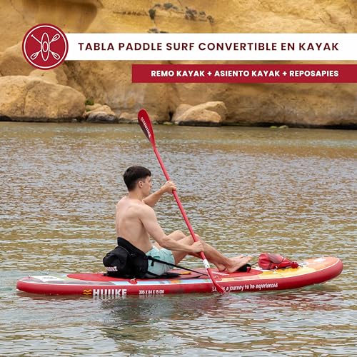 HUIIKE Tabla Paddle Surf Hinchable con Accesorios Incluidos, Remo, Quillas, Inflador. Stand Up Paddle Board Gran Estabilidad y Resistencia. 305 x 84 x 15 cm, Soporta hasta 130 kg - imagen 4