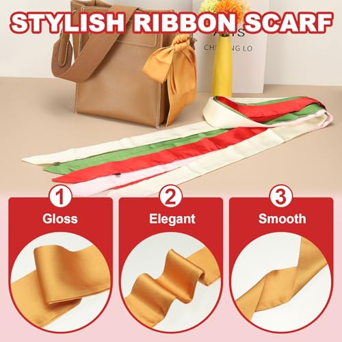 Solid Long Neckerchief, Stylish Ribbon Scarf Pure Skinny Scarf Necktie3