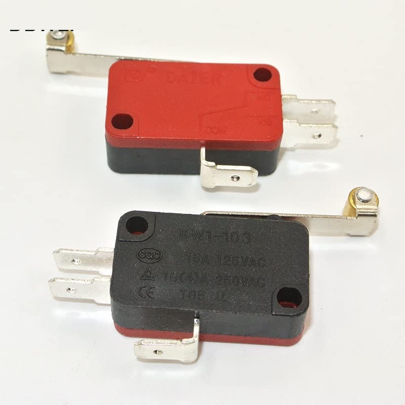 Interruptor de límite, 10 Uds., microinterruptor de límite, V-156-1C25, Rodillo de bisagra Largo, SPDT momentáneo, Placa Plateada, acción a presión