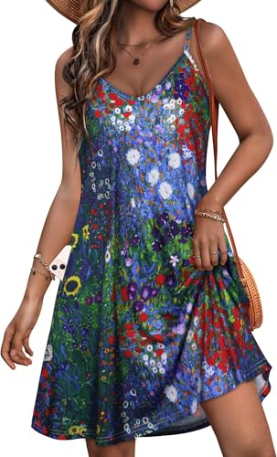 Image of JOELLYUS Womens Spaghetti Strap Dress Summer Dresses Beach Cover Ups Casual Sundresses with Pockets 2026