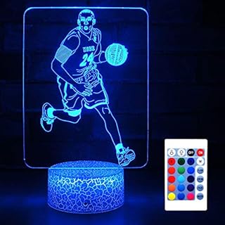 HYODREAM Kobe and Basketball Night Light Optical Illusion 3D LED Lamp for Adult or Kids as Perfect Gifts