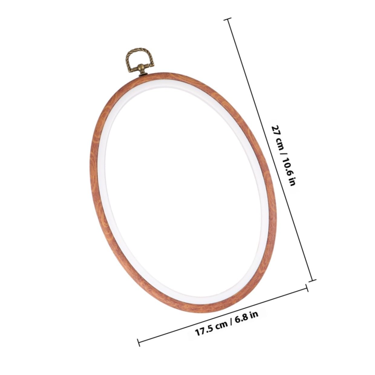 GETAJGHSD 3 Stück Ellipsen Stickrahmen 18X25cm Kunststoff Imitat Holz Selbstgemacht Kreuzstichrahmen zum Sticken Nähen Basteln