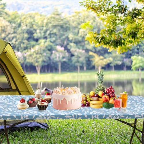 misaya Rectangle Vinyl Tablecloth 4 Foot Elastic Fitted Table Cover by misaya - Used condition - Image 6