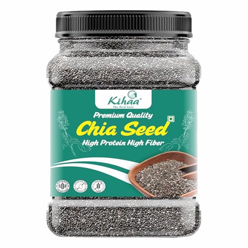 Image of Kihaa Raw Chia Seeds for Weight Loss with Omega 3,Zinc and Fiber,Calcium Rich /Protein Chia Seeds (400 gm)