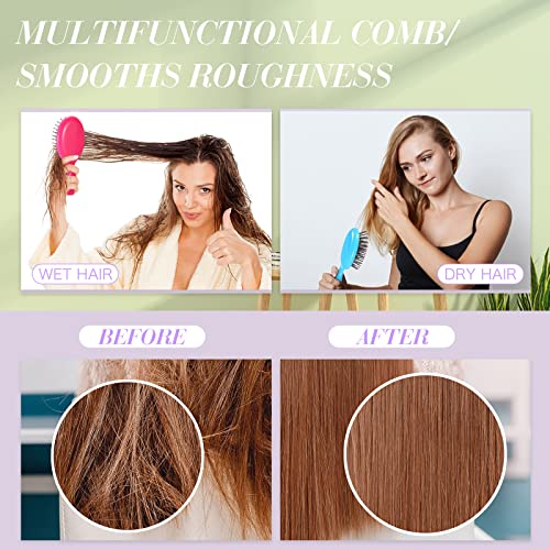 Honeydak 12 Pieces Mini Wet Hair Brush Travel Detangling Brush Soft Bristles Wet Dry Hair Brush Kids Hair Brush For Most Hair Types With Ease Knots Without Tears Or Breakage (Cute Colors) #TOP3