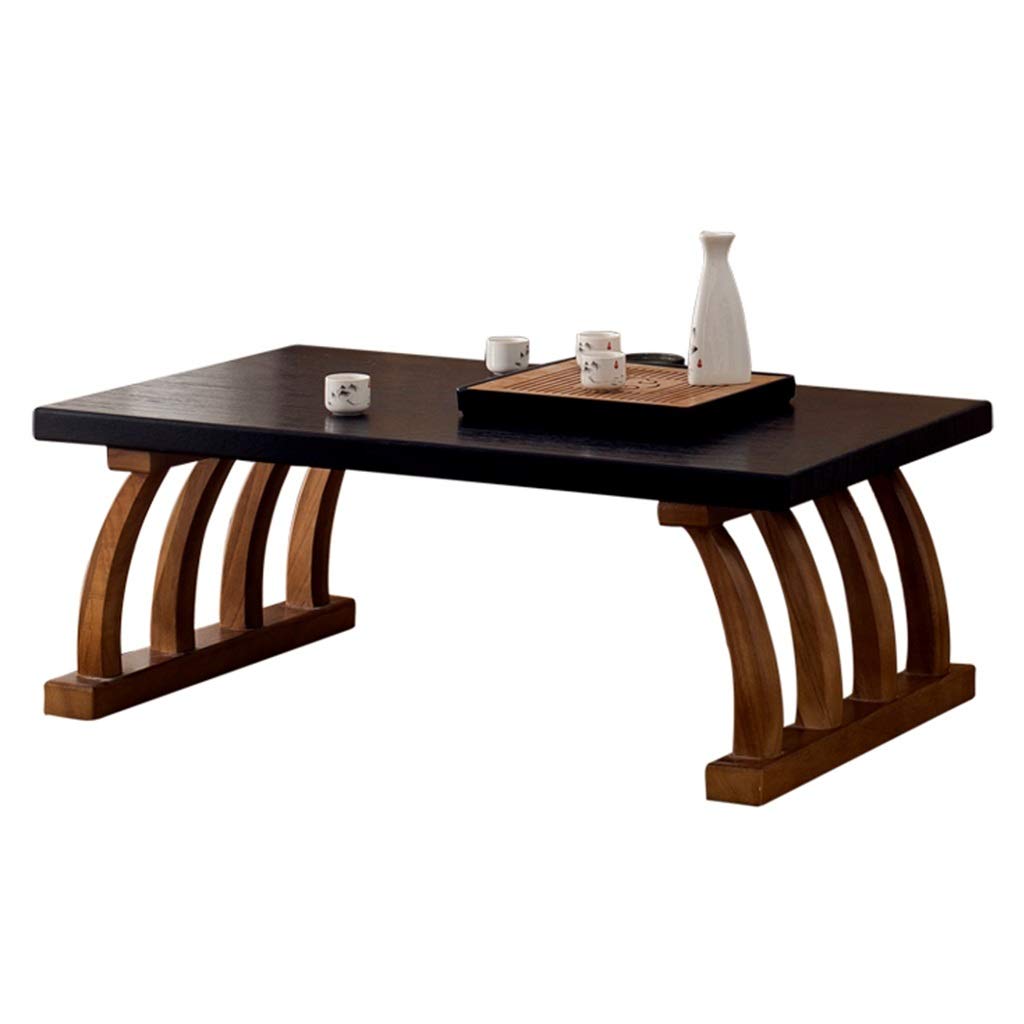 Table basse en bois marron 70x45x30 cm pour salon et balcon