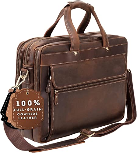 Luxorro Full Grain Leather Briefcase