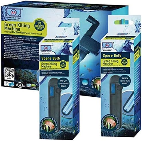 Green Killing Machine 9W Internal UV System with Power Head & Two 9W Replacement Bulbs Bundle (3 Items)