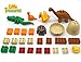 Little Treasures Prehistoric 28 Piece Building Block Dinosaur Play Set with Alligator, Pterodactyl and Brontosaurus, Compatible Building Brick Playset