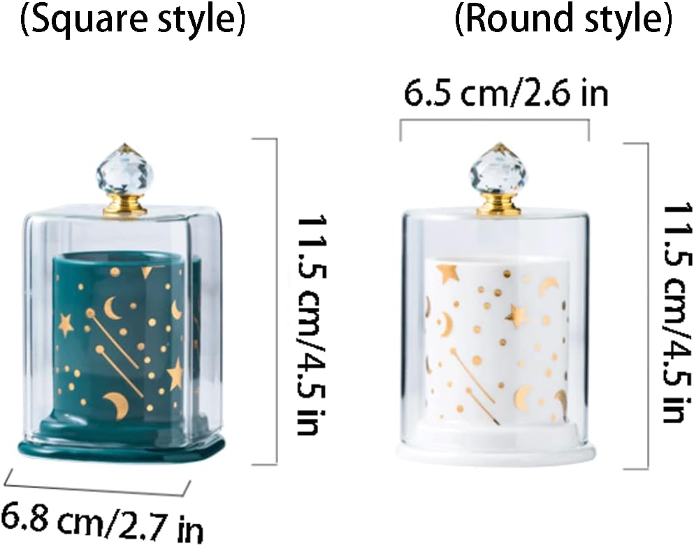 Ceramic Toothpicks Container ，Plastic Toothpick Case，Fashion Ceramic Toothpick Holder Glass Lid Toothpick Dispenser with Lid Toothpick Holders Container Cute Decoration for Kitchen Chic(Square dark gr