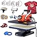 Produktbild VEVOR Hitzepresse - 8-in-1-Hitzepresse-Sublimationsmaschine für selbstgemachte T-Shirts/Hüte/Becher/Wärmeübertragungsprojekte, 12 x 15 Multifunktions-Hitzepresse zum Wegschwenken mit 360°-Drehung
