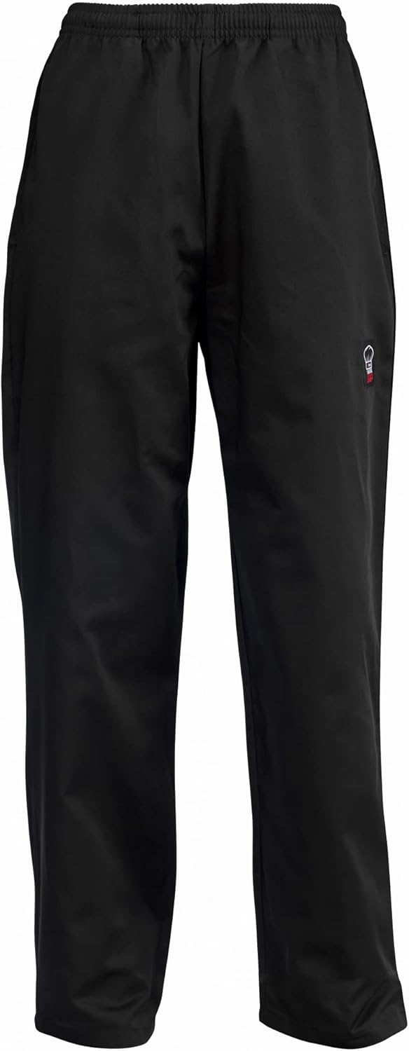 Winco, Unisex Chef Pants, 2XL, Black